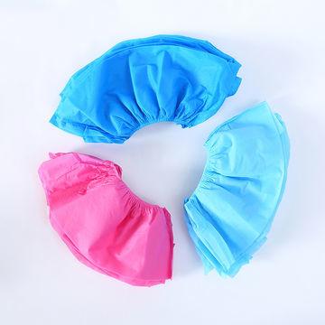 China pink Non Slip Thin 3gsm 40gsm Non Woven Shoe Covers for sale
