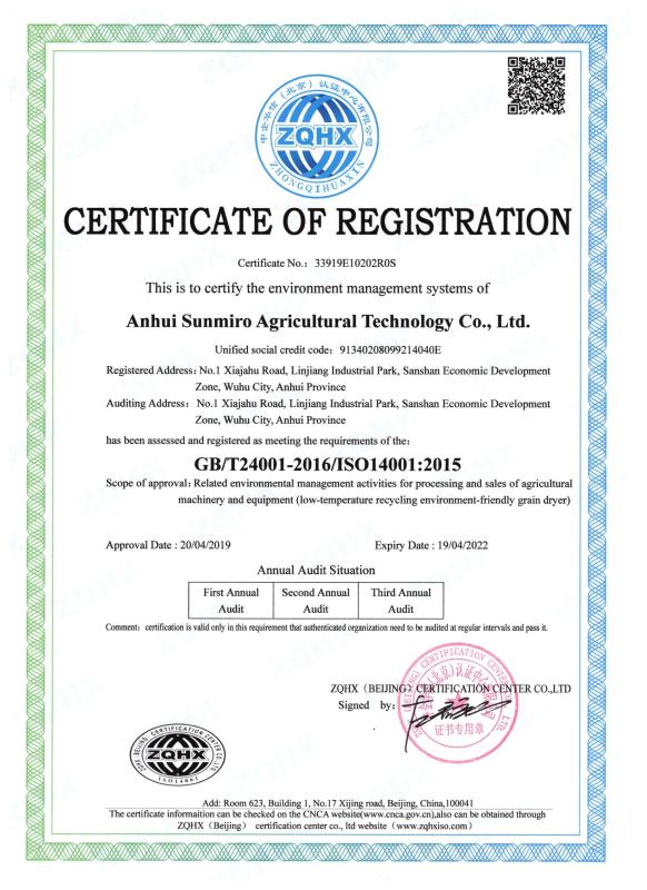 GB/T24001-2016/ISO14001:2015 - ANHUI SUNMERO MACHINERY CO.,LTD