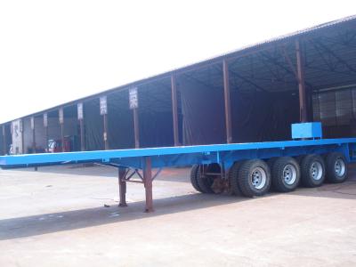 China Container Loading 4 Axle Semi Trailer , 50 Tons 60 Ton 45 Ft / 40 Foot Flatbed Trailer for sale