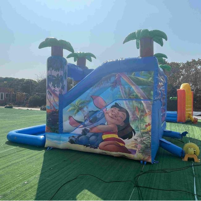 Custom Inflatable Bouncer Combo With Slide And Pool