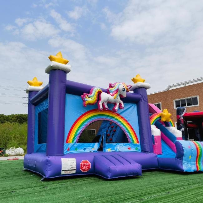Custom Inflatable Unicorn Bounce House With Slide