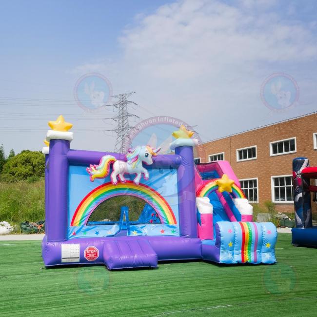 Custom Inflatable Unicorn Bounce House With Slide