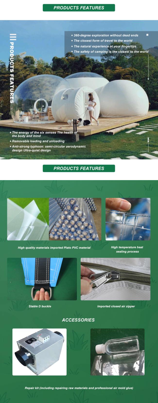 Manufacturing process of inflatable bubble tent