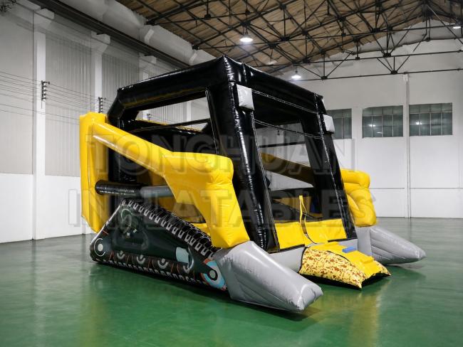 · Kids construction inflatable bouncer with jumping area slide entrance and commercial play structure
