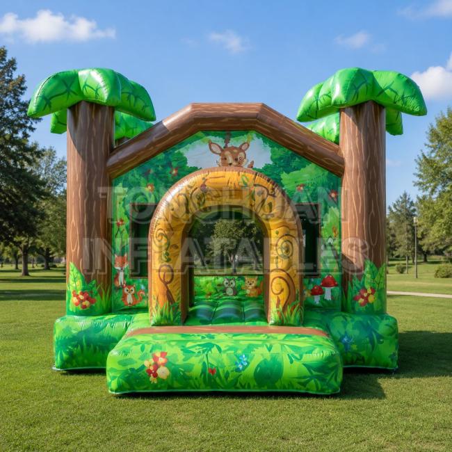 commercial forest theme inflatable bouncer for parks and rental companies