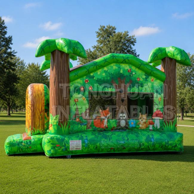 large forest animal inflatable bounce house for family entertainment centers