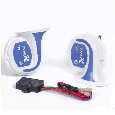 Wholesale Car Horn Kit Blue 12/24V Diameter 90mm 110db Universal Electrical Snail Horn For Trucks Cars etc.