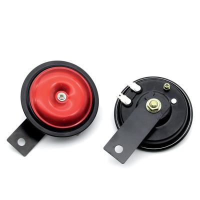 Universal Waterproof Car Truck Motorcycle Horn Metal Disc Horn 12/24V Car Electric Horn 90mm Black And Red Type