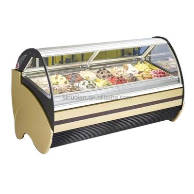 China OEM Luxury Gelato Ice Cream Display Freezer Gelato Machine Round Air-Cooling Popsicle Cabinet Showcase For Sale for sale