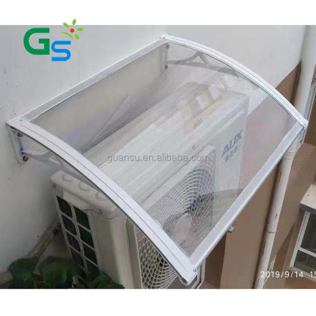 DIY plastic polycarbonate door awning canopy with 800mm PP Bracket and 3mm pc solid sheet cover