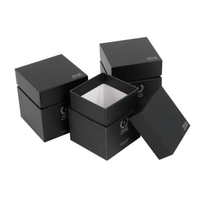 China Rigid Custom Printed Candle Boxes Cardboard Packaging Black for sale