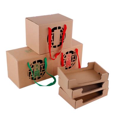 China Recyclable Food Cardboard Box Trays With Ribbon Handle for sale