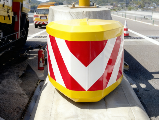 Crash attenuator dimensional specifications and installation details