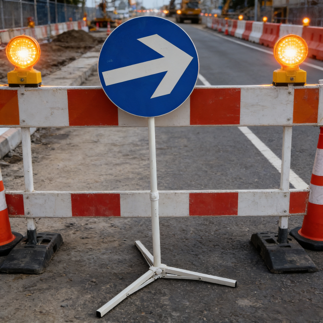 Traffic sign in nighttime operation setting