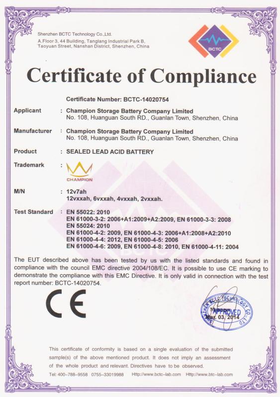 CE - Champion Storage Battery Company Limited