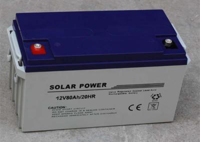 China Black Deep Cycle Solar Lead Acid Battery 12v 80ah Lightweight for sale