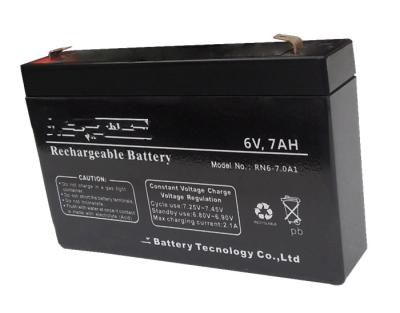 China Solar System 6v 7ah Rechargeable Battery , Long Life Lead Acid Battery for sale