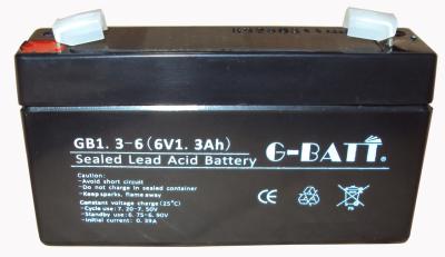 China Solar System Deep Cycle UL 1.3AH 6 Volt Acid Battery for sale