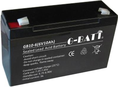 China 10ah 6V Lead Acid Battery for sale