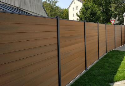 China 24x170mm Wood Plastic Composite Panel Coffee Color WPC Interior Wall Fence Outside Floor Plank for sale