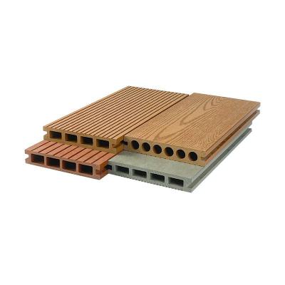 China 152x23mm WPC Decking Boards Exterior Flooring Panel For Building Materials Hollow Round Hole Floor Plank for sale