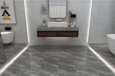 China Full Body Bottom Blank Ceramic Rustic Tiles Bathroom Matt Gray Flooring Panels 40x40cm for sale