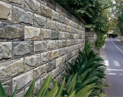 China 3 Dimensional 9.6mm Outdoor Stone Cladding Tiles Light Gray 20x40cm Ceramic Wall for sale