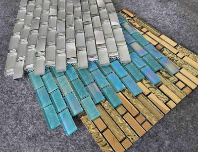 China PRIMERA 8mm Luxury Glass Mosaic Tiles Ring Design Hotel Villa 300x300mm for sale