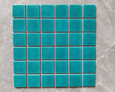 China 48x48mm Chip Size Swimming Pool Mosaic Tiles Ice Cracked for sale