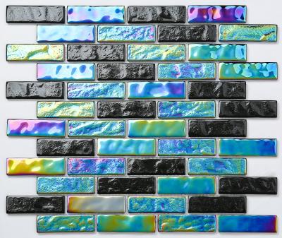 Chine Tuiles de mosaïque en verre vert clair et bleues 300x300mm D.C.A. pour le projet à vendre