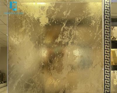 中国 贅沢で純粋な金色の床タイル別荘の浴室Ktvのための砂の要素との11mm 販売のため