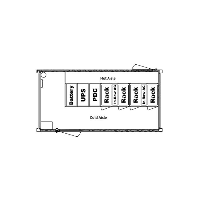 20-foot Liquid Cooling Data Center with Edge Compact Module Layout