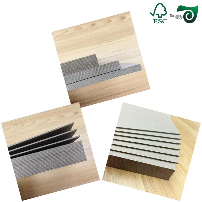 Close-up view of recycled chipboard material and surface quality
