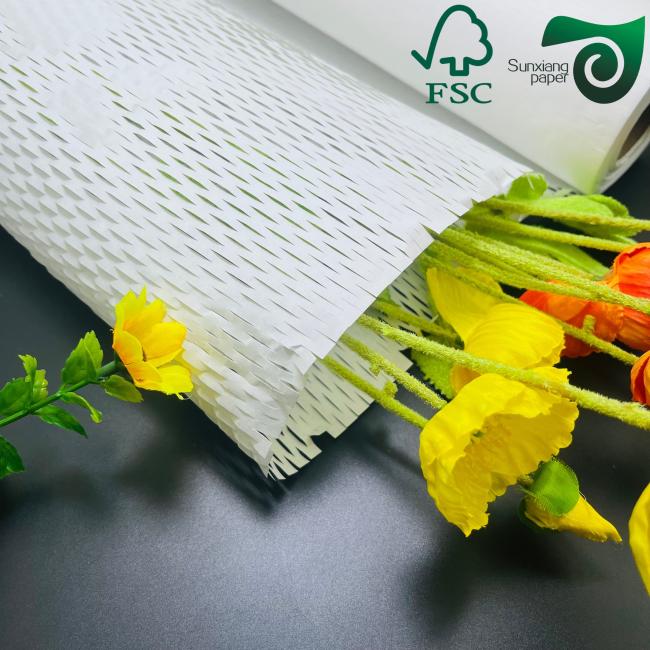 FSC Certified White Honeycomb Wrap in use for packaging