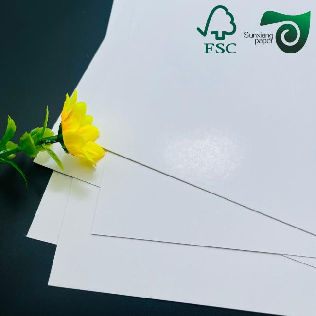 Close-up view of C2S Glossy Paper texture and coating quality