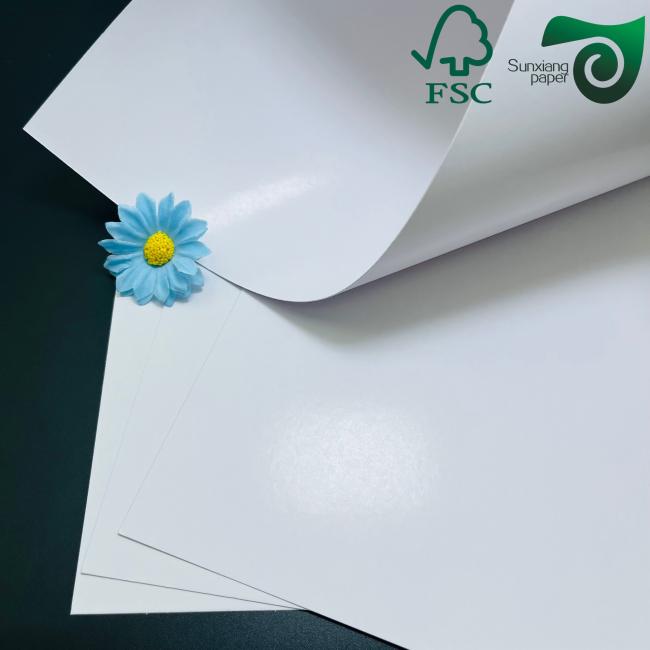 FSC Certified Inkjet Bond Paper roll showing packaging and paper quality