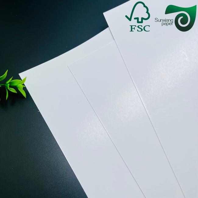 FSC Double Sided Gloss Coated Digital Printing Paper sample showing glossy finish