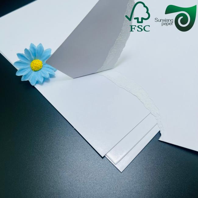 Close-up of FSC High Rigidity C2S Glossy Paper texture and coating