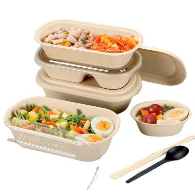 China Biodegradable Sugarcane Bagasse Food Container Bamboo Pulp Food Container Boxes for sale