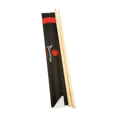China Paper Wrapper Round Bamboo Chopsticks 20cm 23cm disposable wooden chopsticks for sale