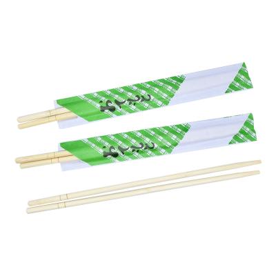 China Printed Sleeves Biodegradable Round Bamboo Chopsticks Customised for sale