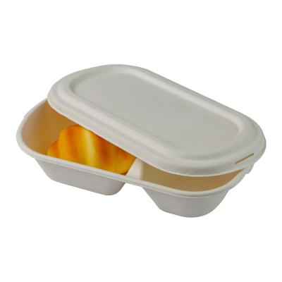 China Biodegradable Sugarcane Bagasse Food Container Pulp Lunch Food Take Away Tableware for sale