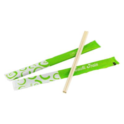 China Wrapped 21cm Disposable Bamboo Chopstick For Asian Restaurants for sale