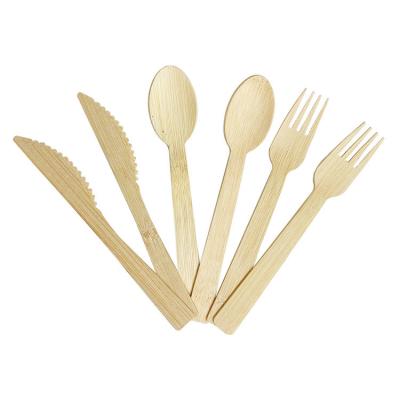 China Disposable Bamboo Cutlery Spoon Fork Knife Toothpick Napkin Sets Individually Wrapped for sale