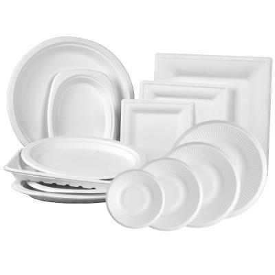 China Natural Bagasse Round Premium Biodegradable Plates Disposable for sale