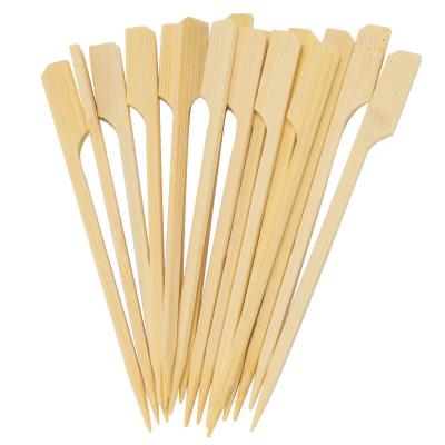 China Wooden Paddle Flat Barbecue Bamboo Skewers BBQ Fruit Kebab Disposable for sale