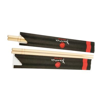 China 23cm Personalized Round Bamboo Chopsticks Paper Wrap Disposable for sale