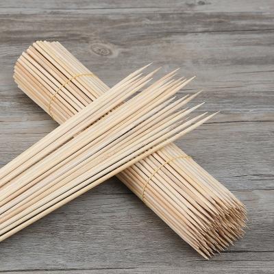 China Round Bamboo Skewer Looped Sticks For Food And BBQ Grill for sale