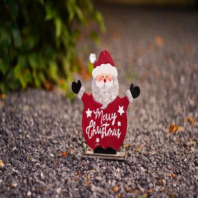 China Handmade Outdoor Metal Santa Claus Recycled Metal Indoor Christmas Decorations for sale