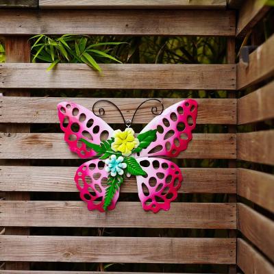 China OEM / ODM Outdoor Metal Butterfly Garden Wall Art Rustproof Customized for sale